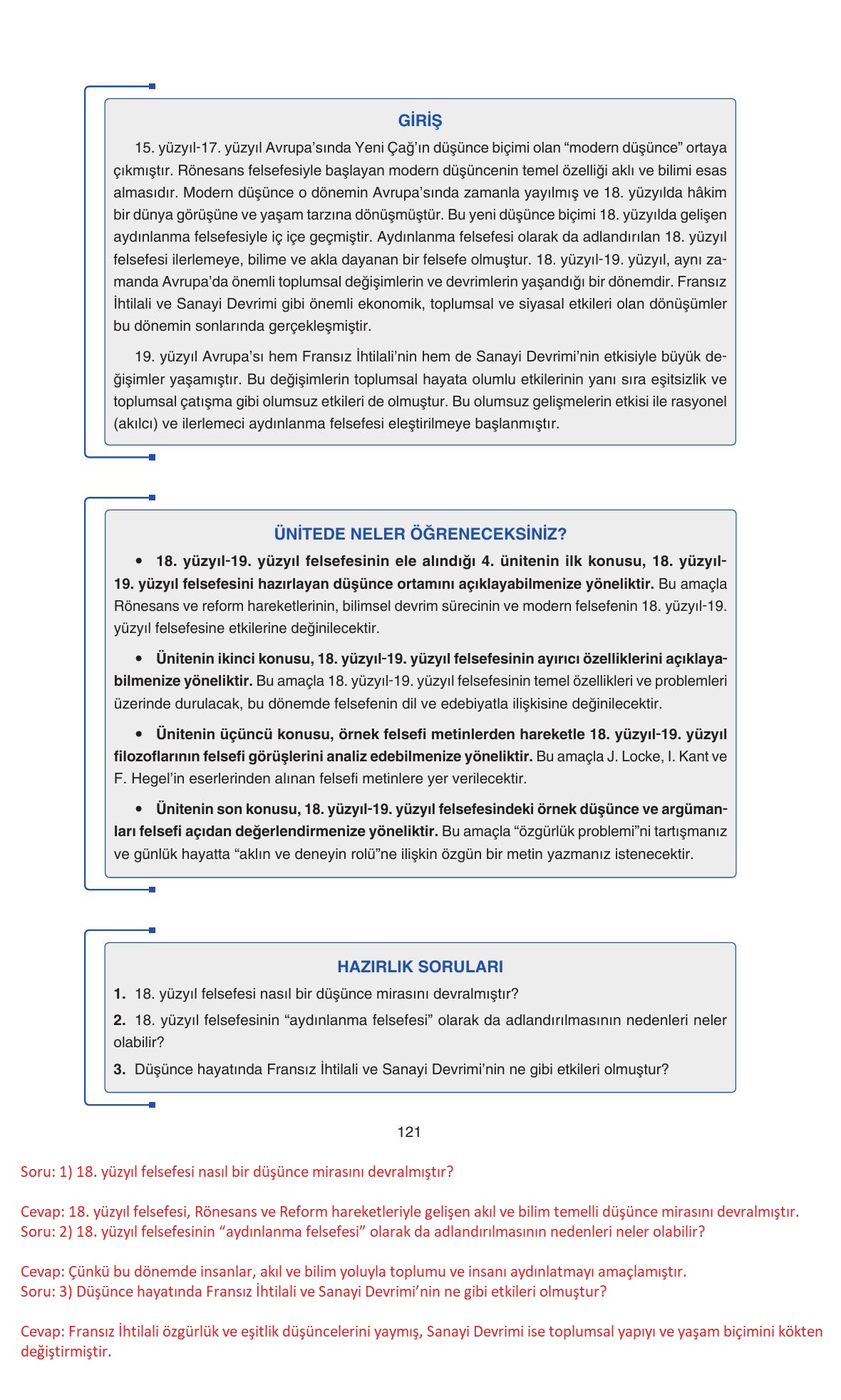 11. Sınıf Hisar Yayıncılık Felsefe Ders Kitabı Sayfa 122 Cevapları