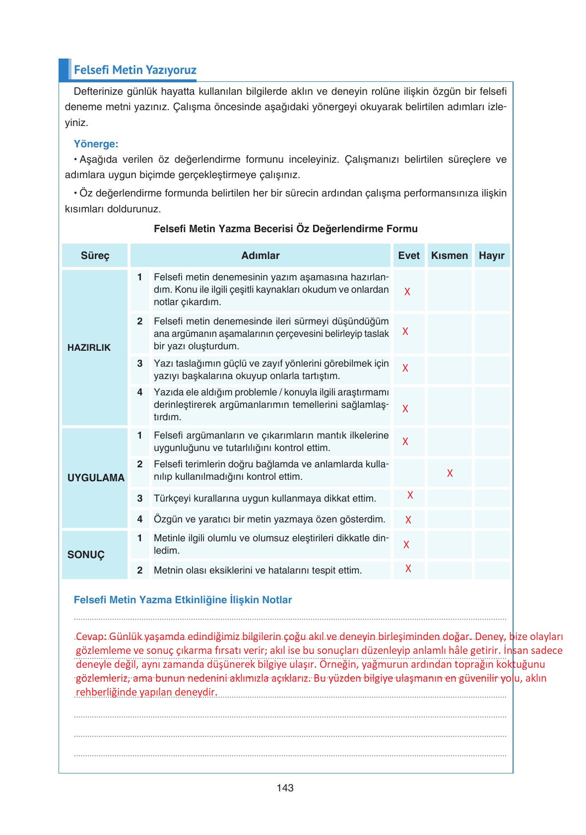 11. Sınıf Hisar Yayıncılık Felsefe Ders Kitabı Sayfa 144 Cevapları 11. Sınıf Hisar Yayıncılık Felsefe Ders Kitabı Sayfa 144 Cevapları