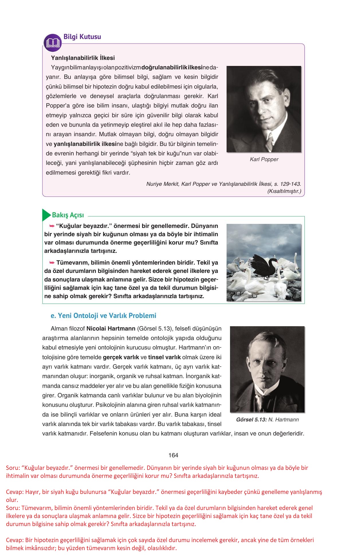 11. Sınıf Hisar Yayıncılık Felsefe Ders Kitabı Sayfa 165 Cevapları