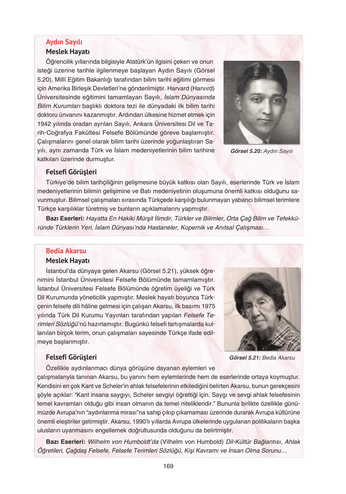 11. Sınıf Hisar Yayıncılık Felsefe Ders Kitabı Sayfa 170 Cevapları