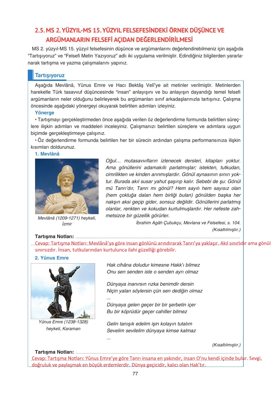 11. Sınıf Hisar Yayıncılık Felsefe Ders Kitabı Sayfa 78 Cevapları