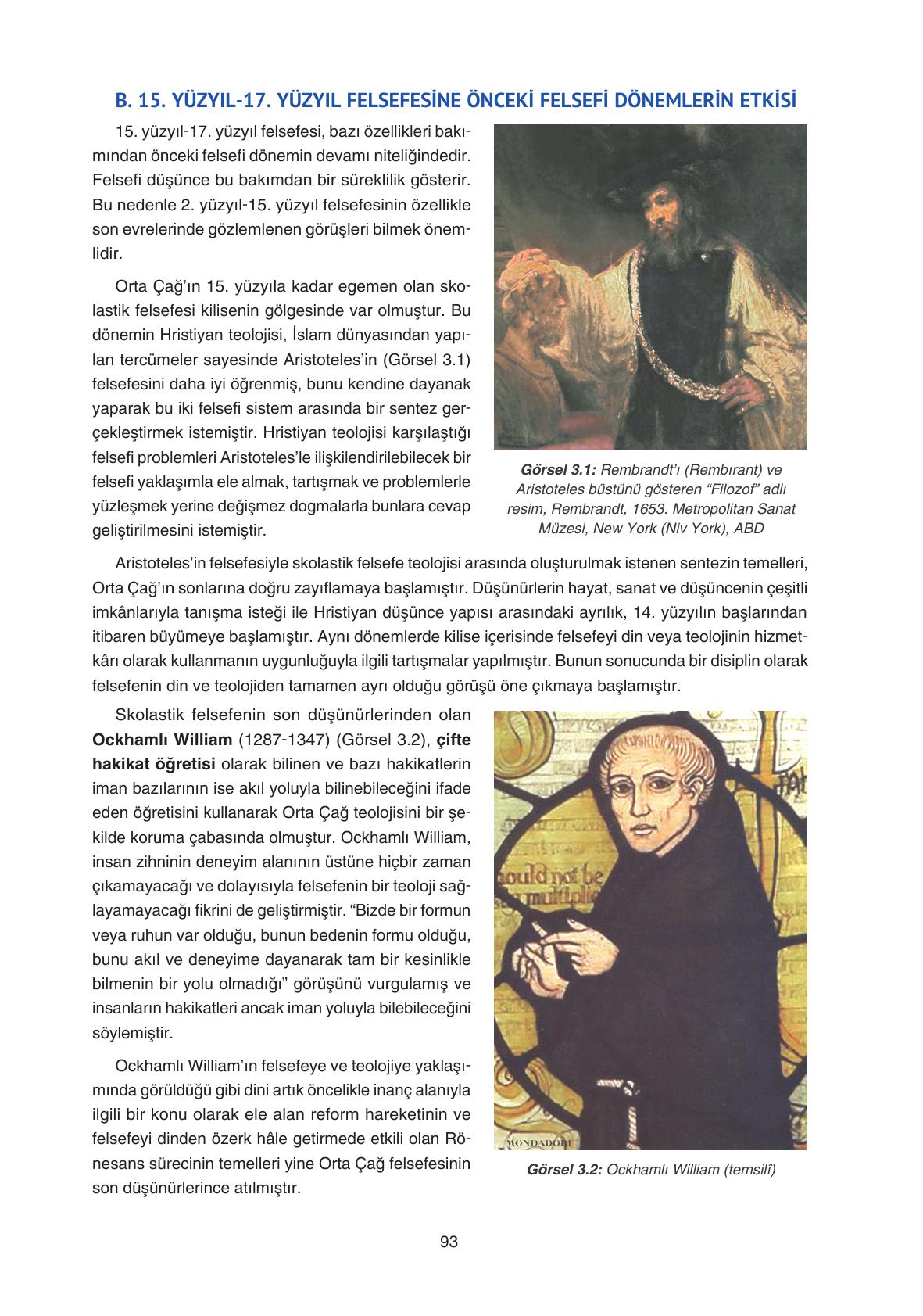 11. Sınıf Hisar Yayıncılık Felsefe Ders Kitabı Sayfa 94 Cevapları