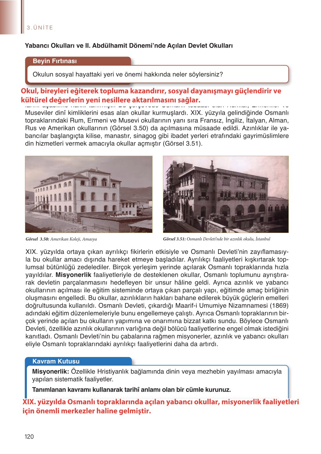 11. Sınıf Meb Yayınları Coğrafya Ders Kitabı Sayfa 120 Cevapları