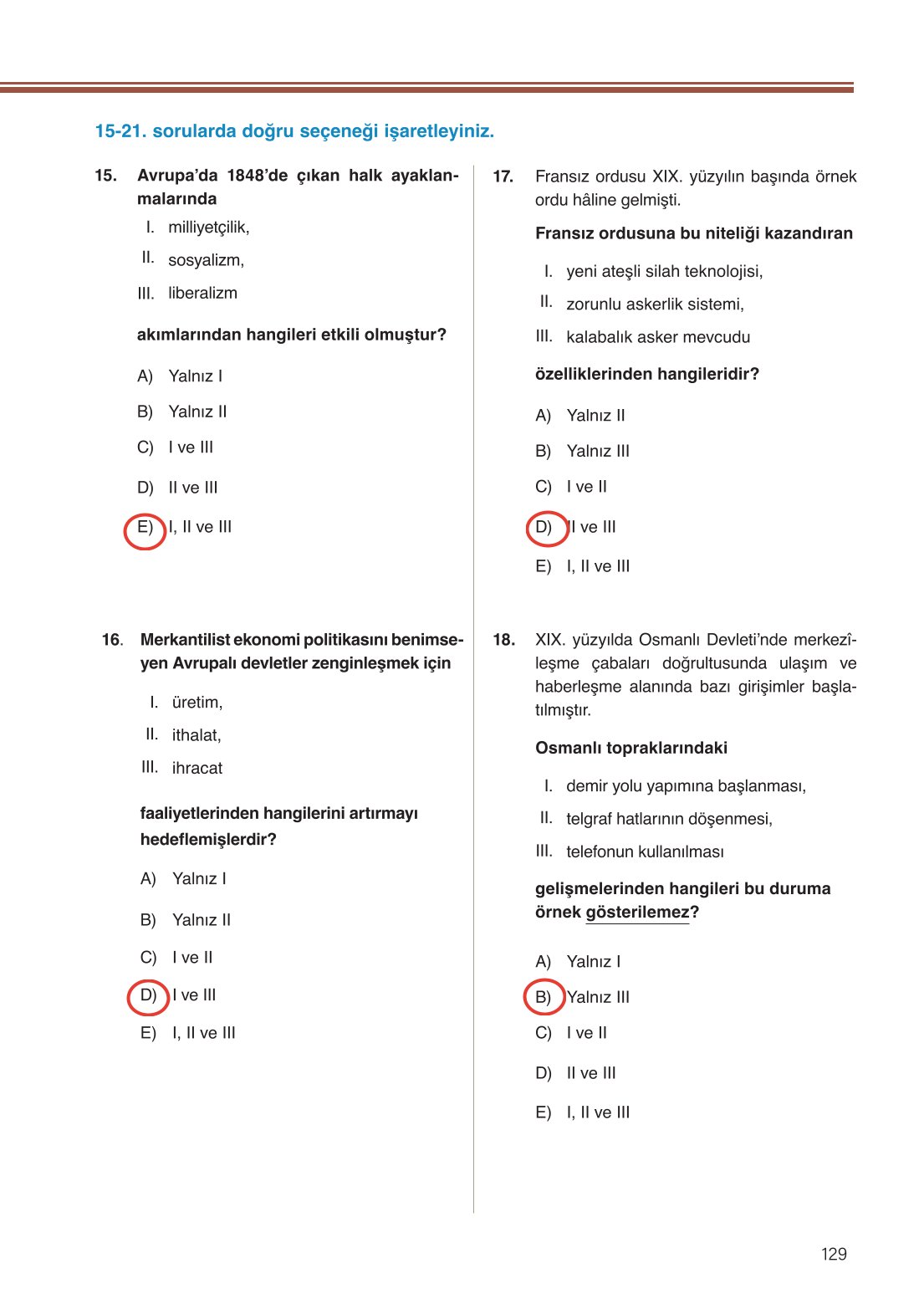 11. Sınıf Meb Yayınları Coğrafya Ders Kitabı Sayfa 129 Cevapları