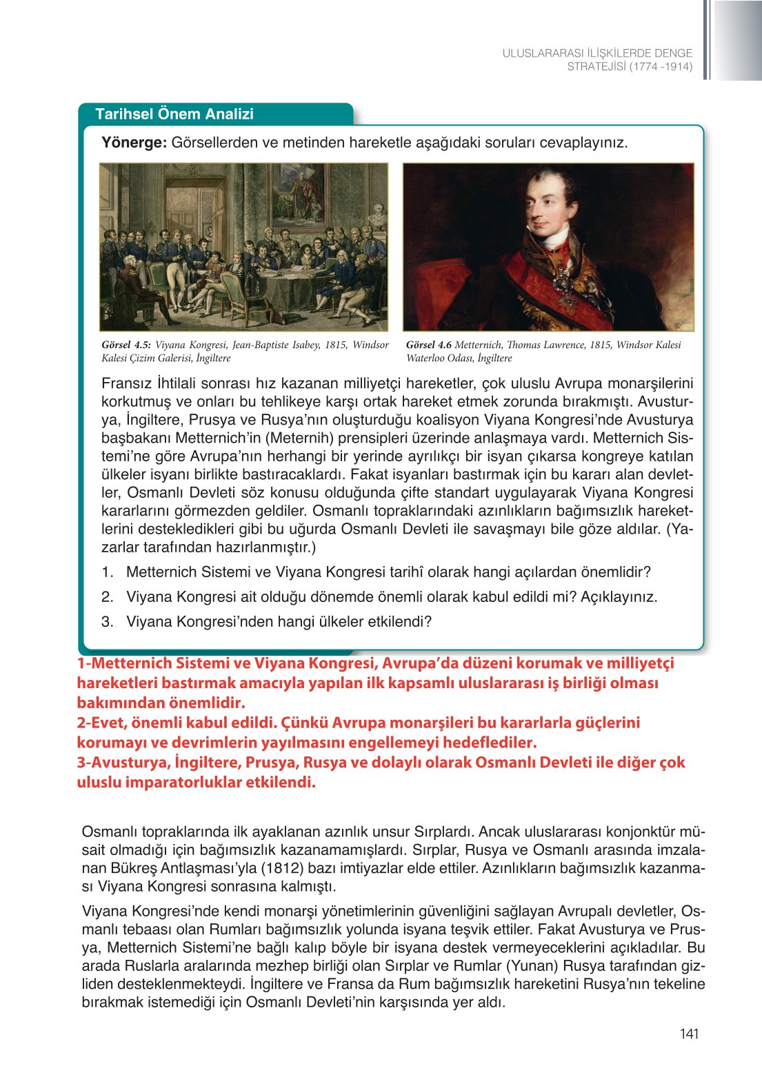 11. Sınıf Meb Yayınları Coğrafya Ders Kitabı Sayfa 141 Cevapları