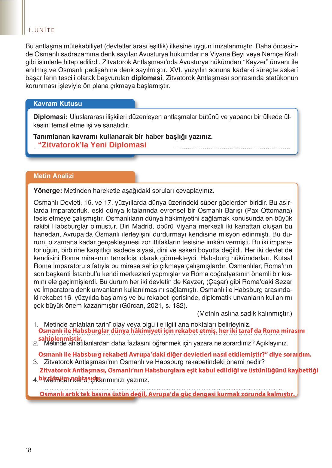 11. Sınıf Meb Yayınları Coğrafya Ders Kitabı Sayfa 18 Cevapları