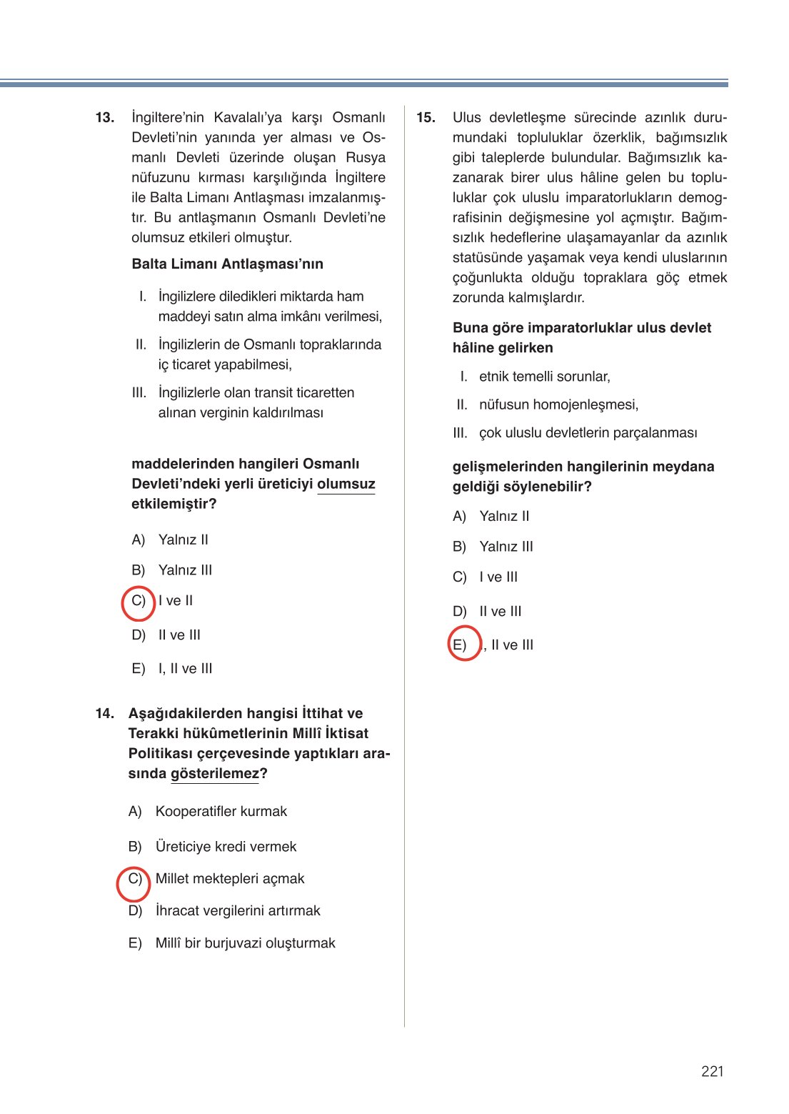 11. Sınıf Meb Yayınları Coğrafya Ders Kitabı Sayfa 221 Cevapları