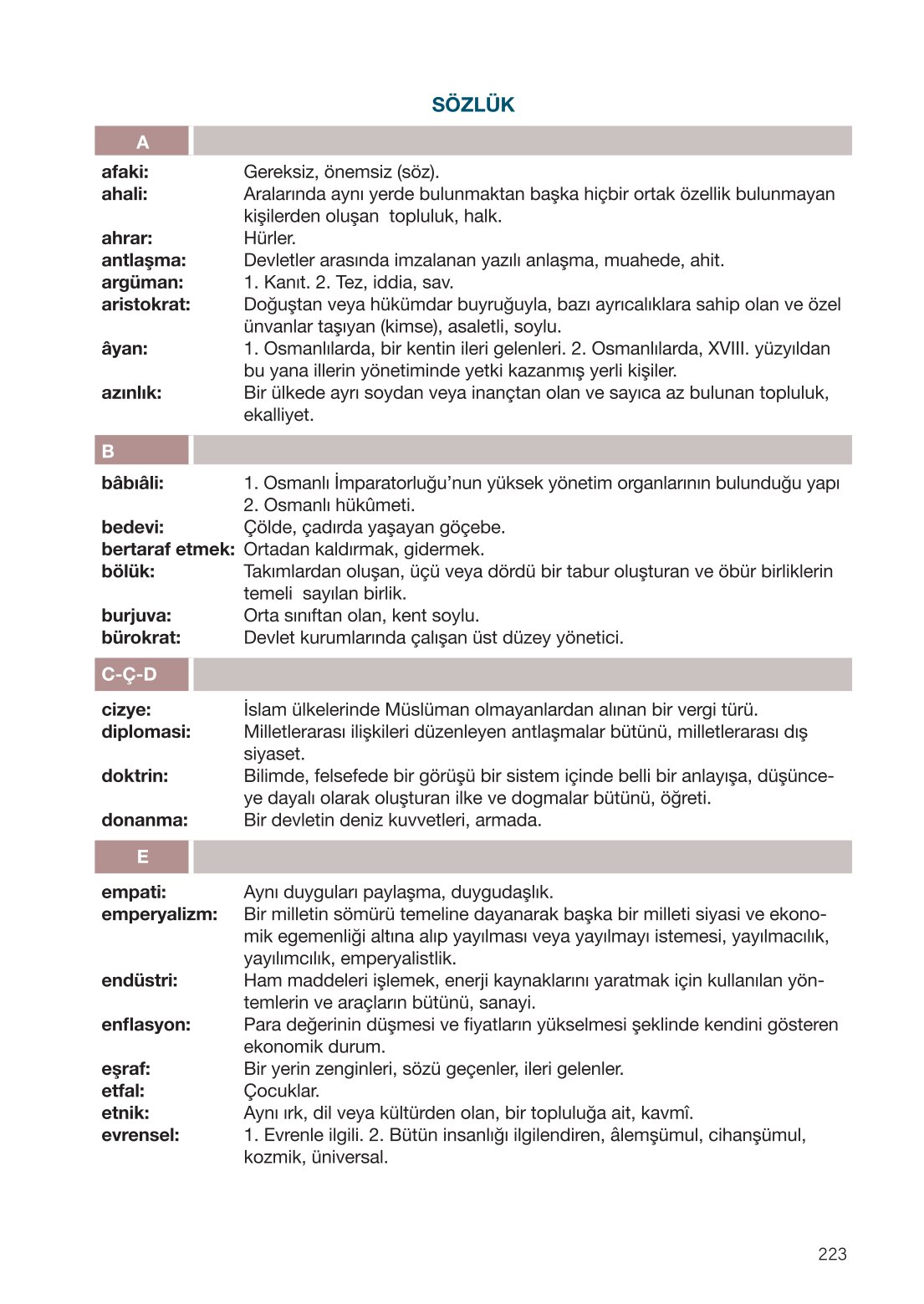 11. Sınıf Meb Yayınları Coğrafya Ders Kitabı Sayfa 223 Cevapları