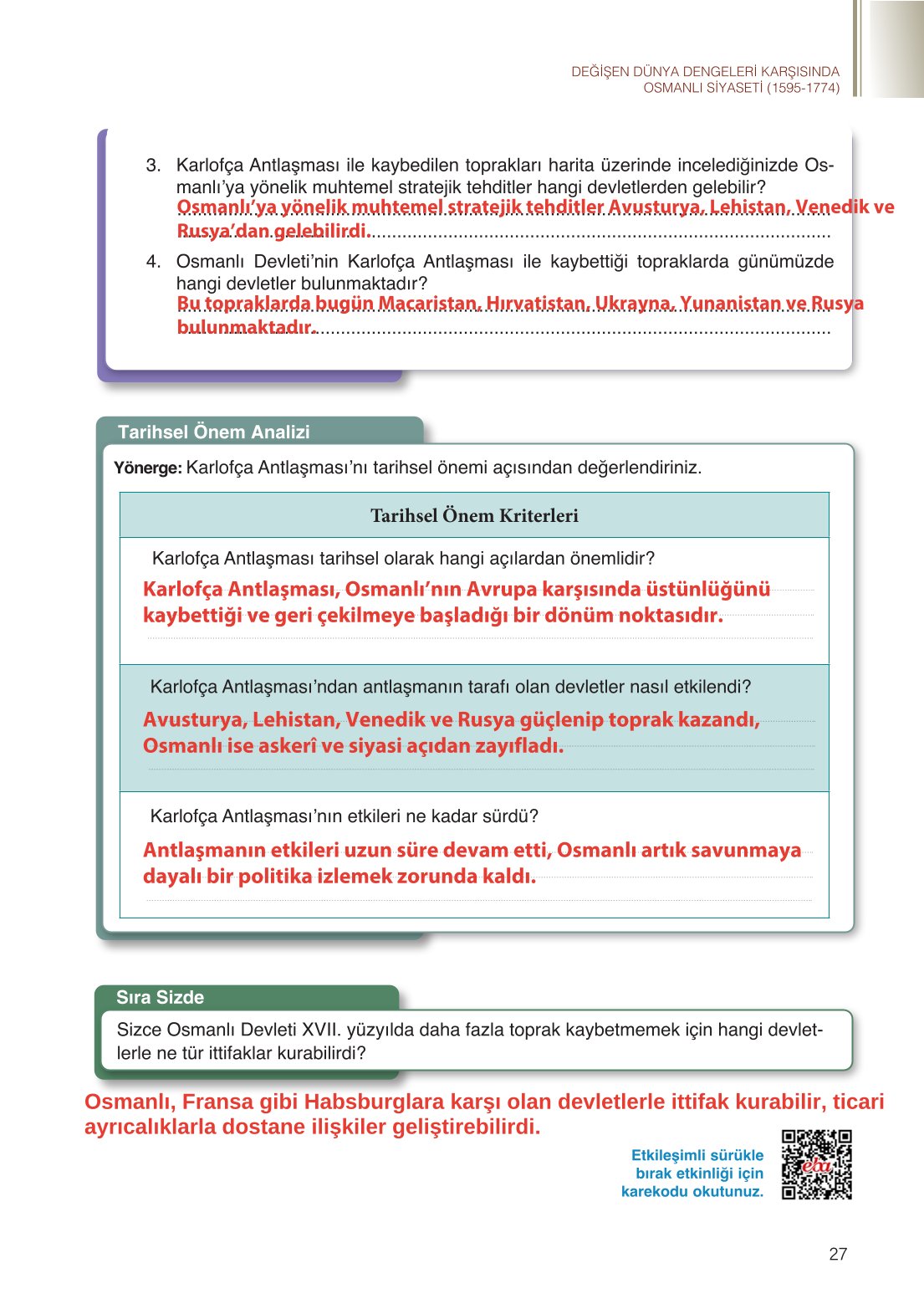 11. Sınıf Meb Yayınları Coğrafya Ders Kitabı Sayfa 27 Cevapları