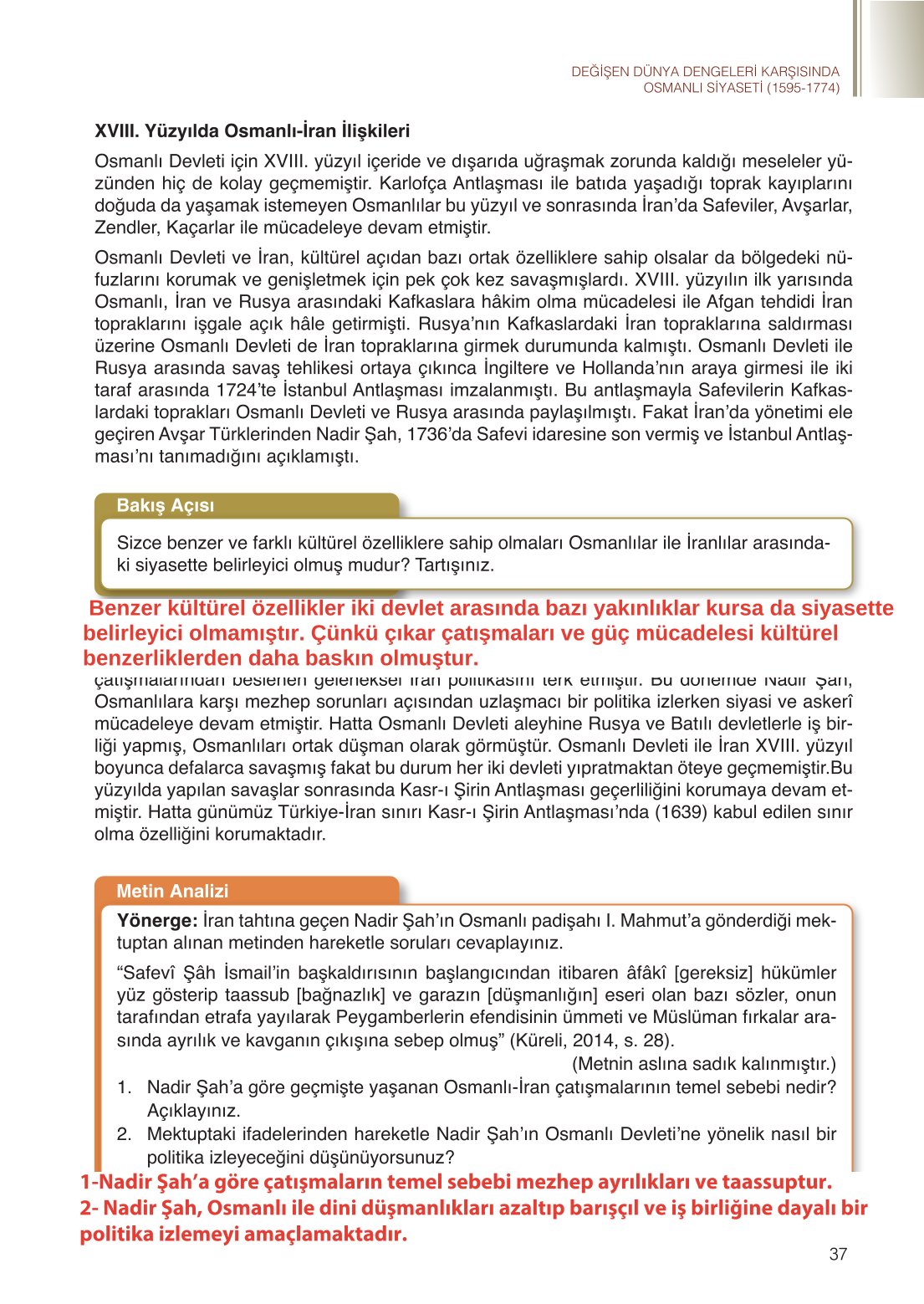 11. Sınıf Meb Yayınları Coğrafya Ders Kitabı Sayfa 37 Cevapları