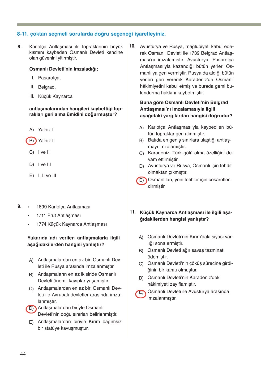 11. Sınıf Meb Yayınları Coğrafya Ders Kitabı Sayfa 44 Cevapları