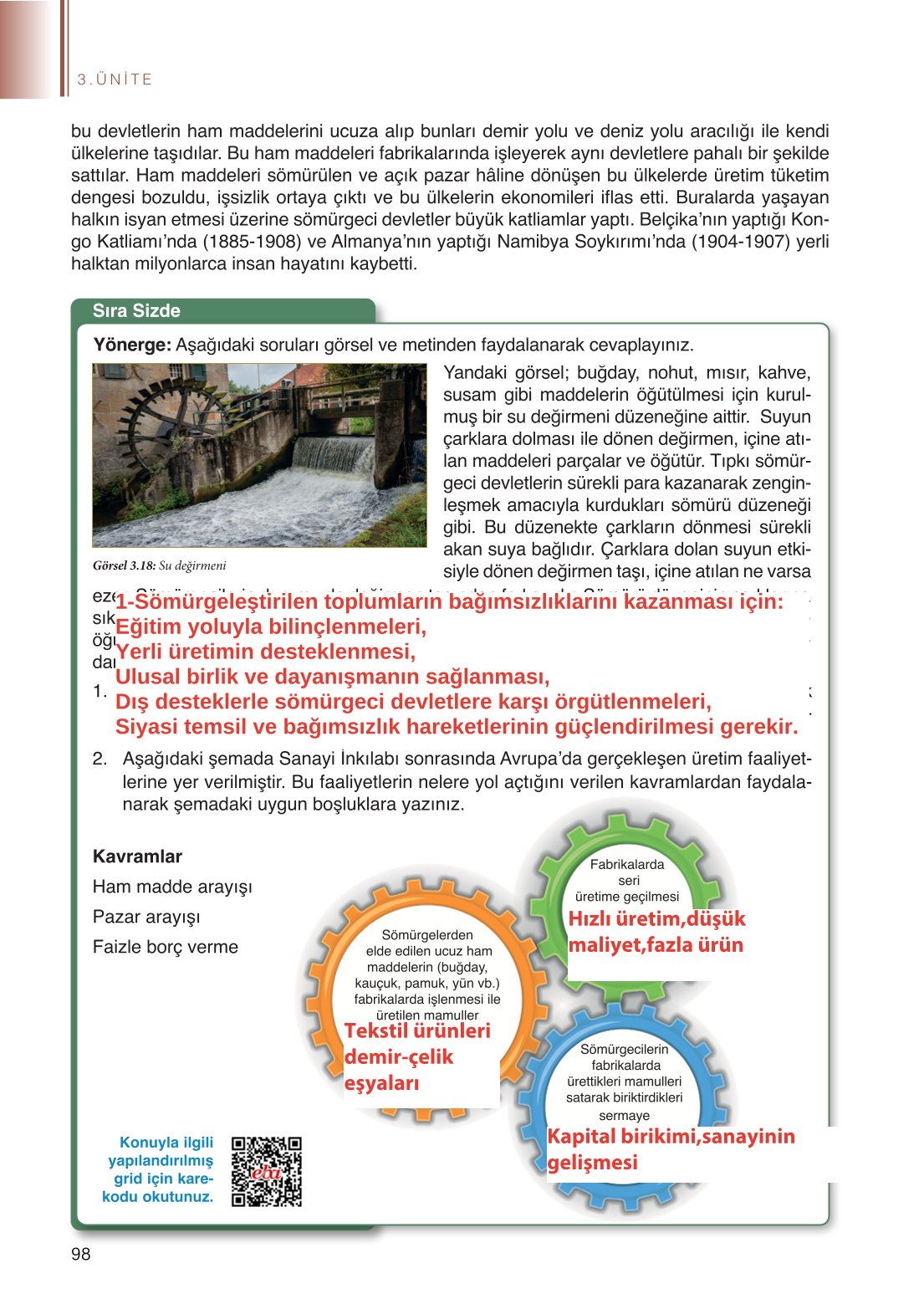 11. Sınıf Meb Yayınları Coğrafya Ders Kitabı Sayfa 98 Cevapları