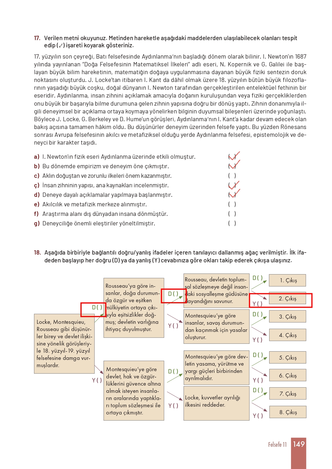 11. Sınıf Meb Yayınları Felsefe Ders Kitabı Sayfa 149 Cevapları