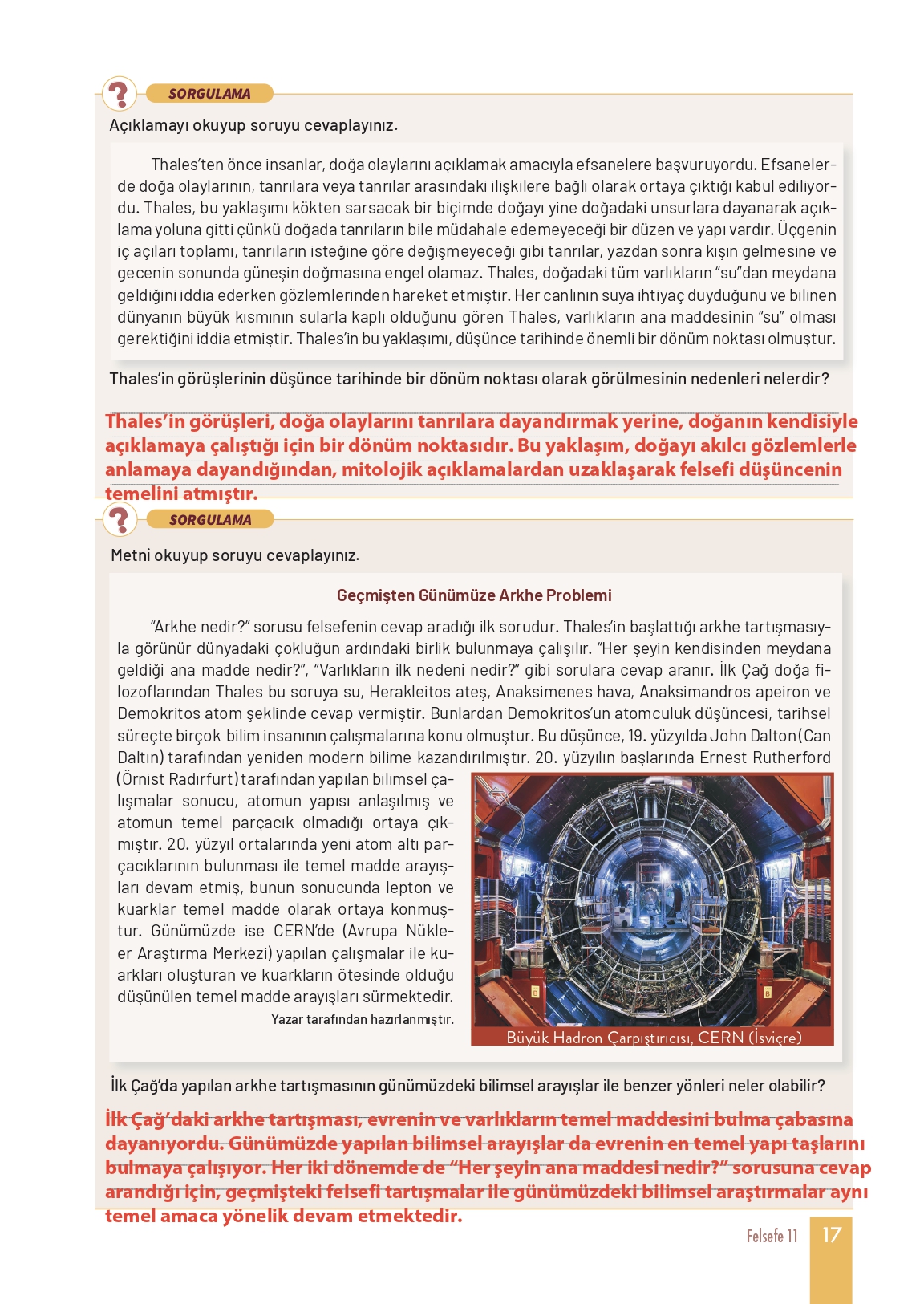 11. Sınıf Meb Yayınları Felsefe Ders Kitabı Sayfa 17 Cevapları