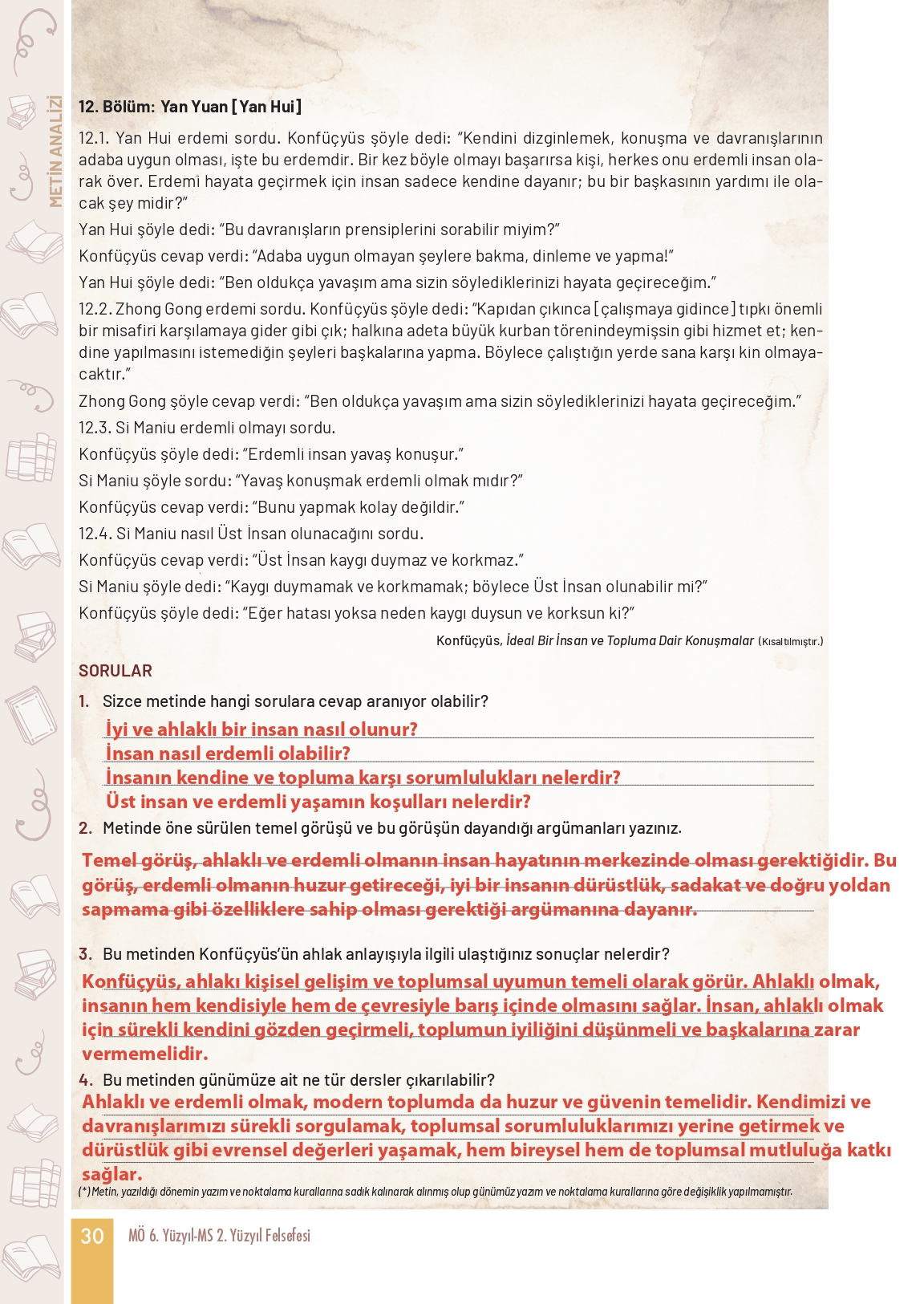 11. Sınıf Meb Yayınları Felsefe Ders Kitabı Sayfa 30 Cevapları