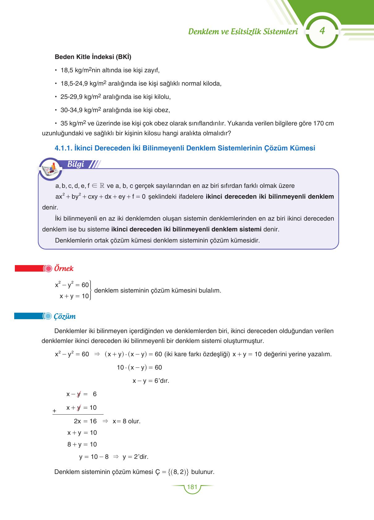 11. Sınıf Sdr Dikey Yayıncılık Matematik Ders Kitabı Sayfa 182 Cevapları