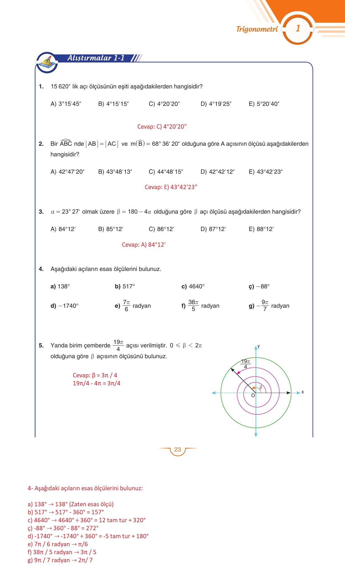 11. Sınıf Sdr Dikey Yayıncılık Matematik Ders Kitabı Sayfa 24 Cevapları 11. Sınıf Sdr Dikey Yayıncılık Matematik Ders Kitabı Sayfa 24 Cevapları