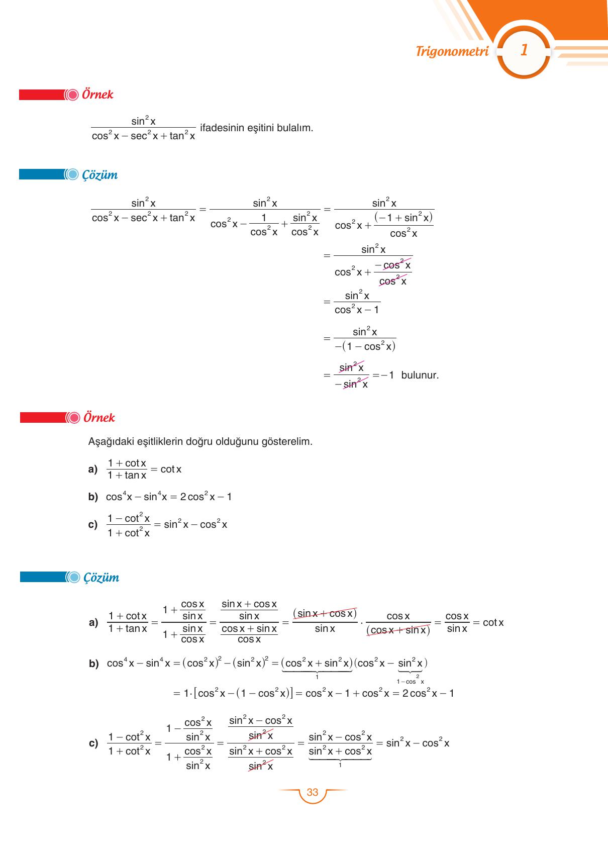 11. Sınıf Sdr Dikey Yayıncılık Matematik Ders Kitabı Sayfa 34 Cevapları