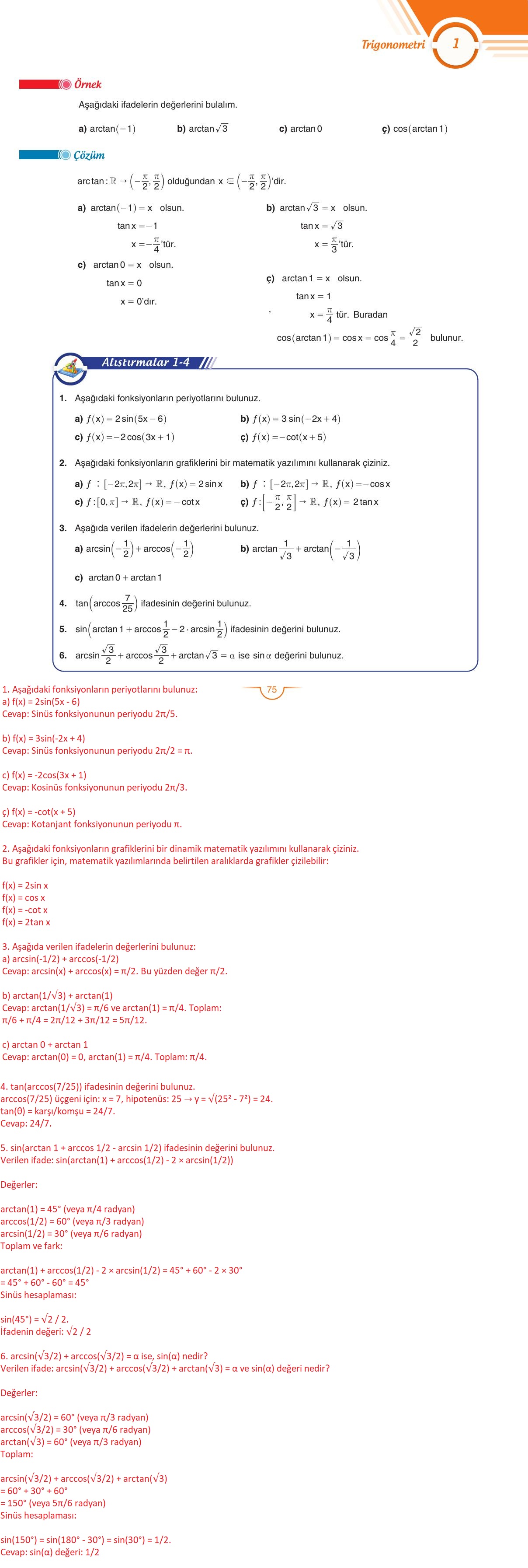 11. Sınıf Sdr Dikey Yayıncılık Matematik Ders Kitabı Sayfa 76 Cevapları 11. Sınıf Sdr Dikey Yayıncılık Matematik Ders Kitabı Sayfa 76 Cevapları