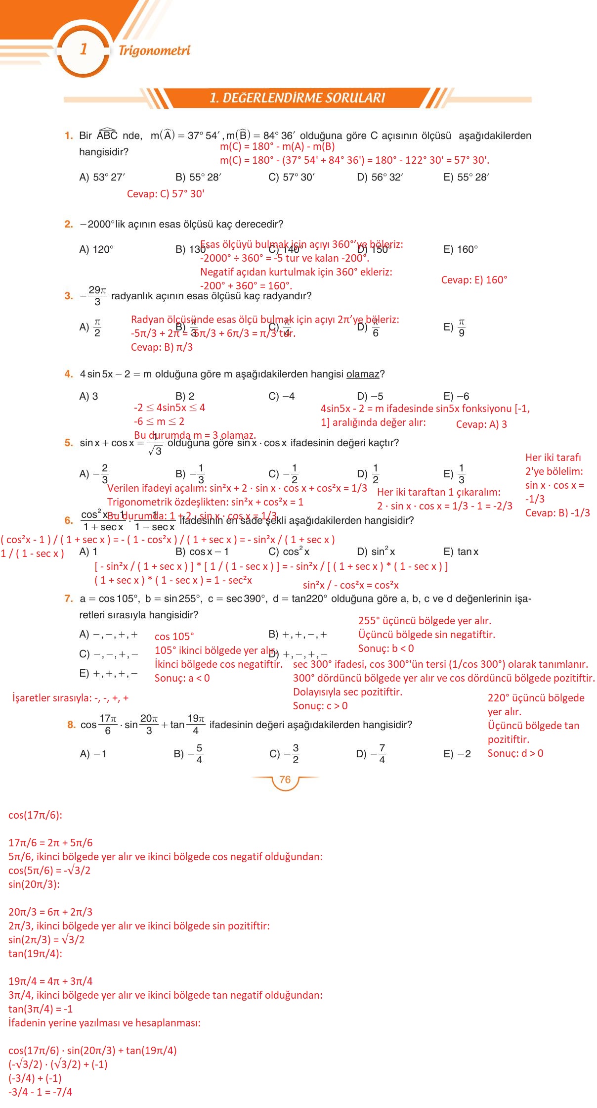 11. Sınıf Sdr Dikey Yayıncılık Matematik Ders Kitabı Sayfa 77 Cevapları