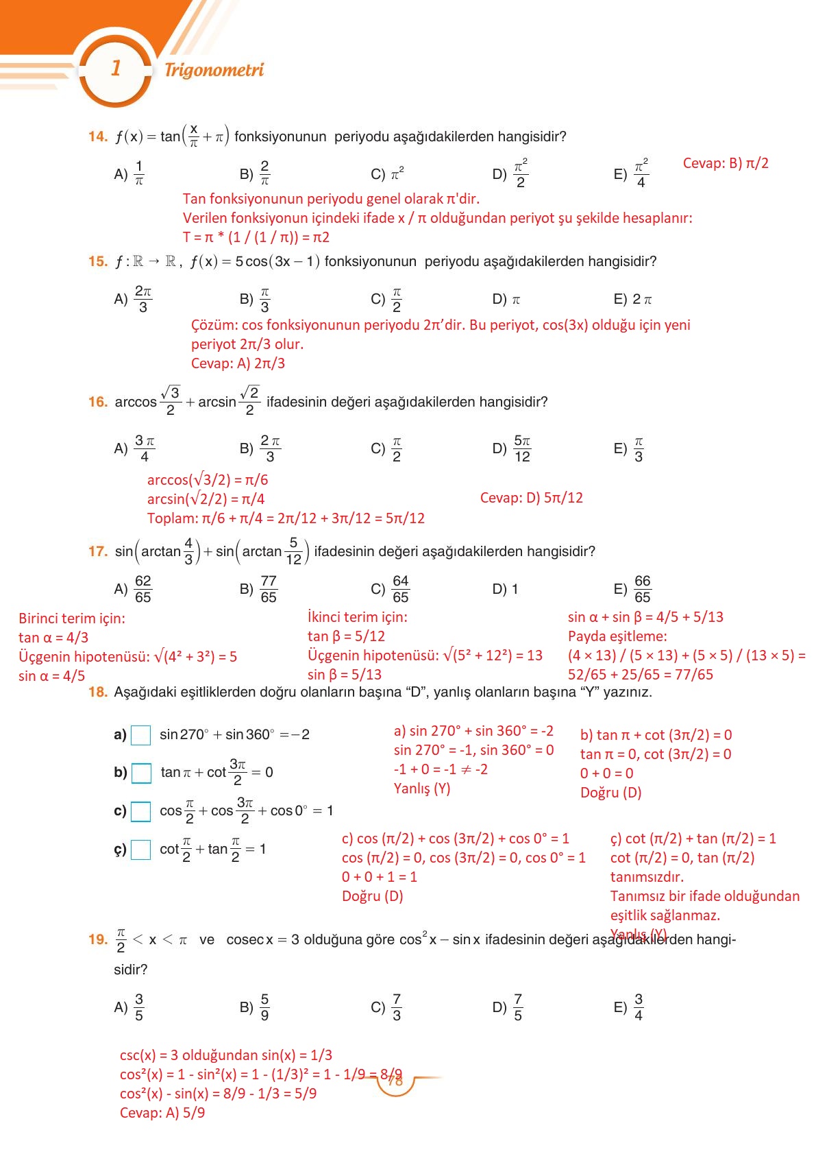 11. Sınıf Sdr Dikey Yayıncılık Matematik Ders Kitabı Sayfa 79 Cevapları