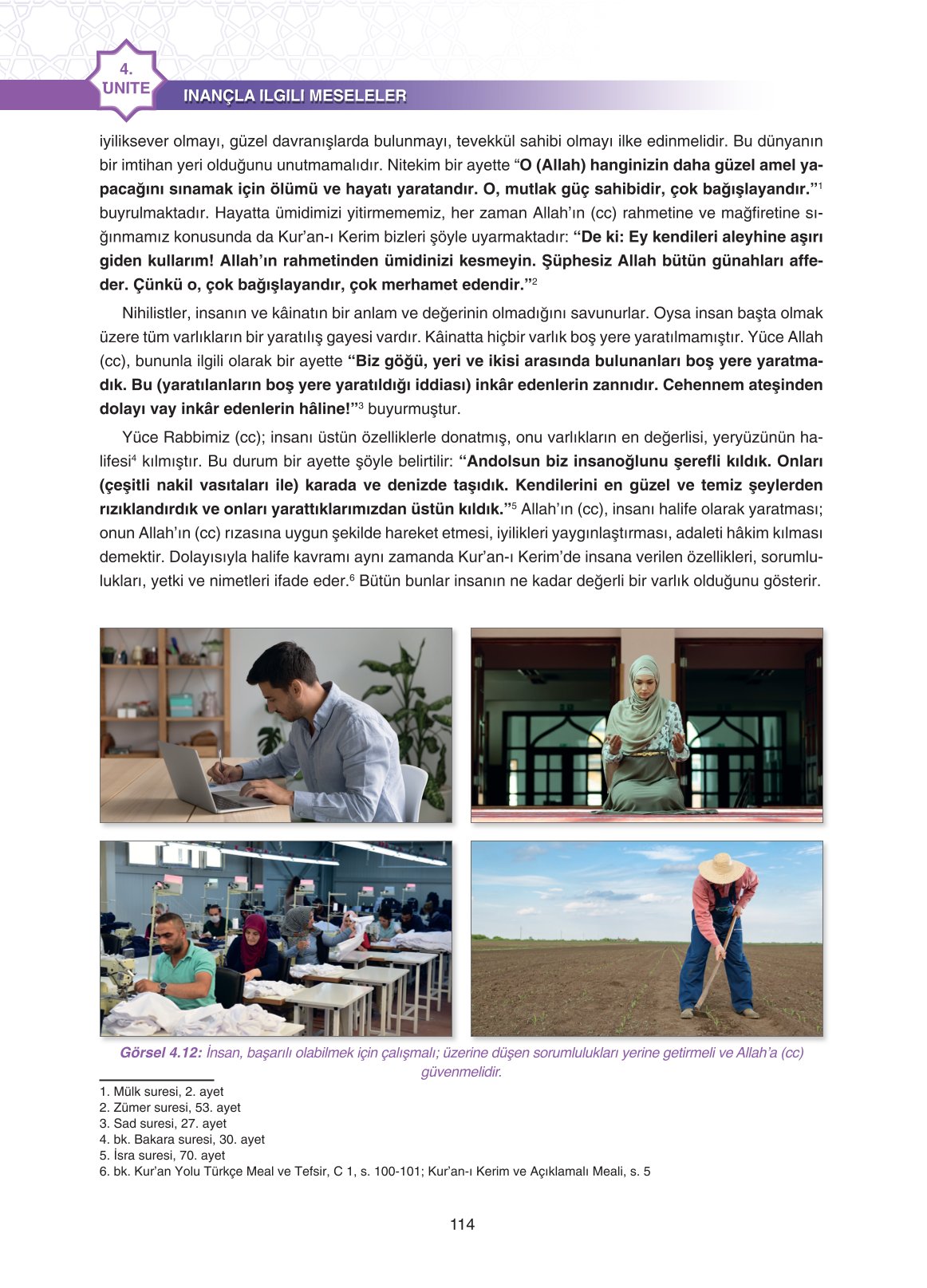 11. Sınıf Sdr İpekyolu Yayıncılık Din Kültürü Ve Ahlak Bilgisi Ders Kitabı Sayfa 114 Cevapları