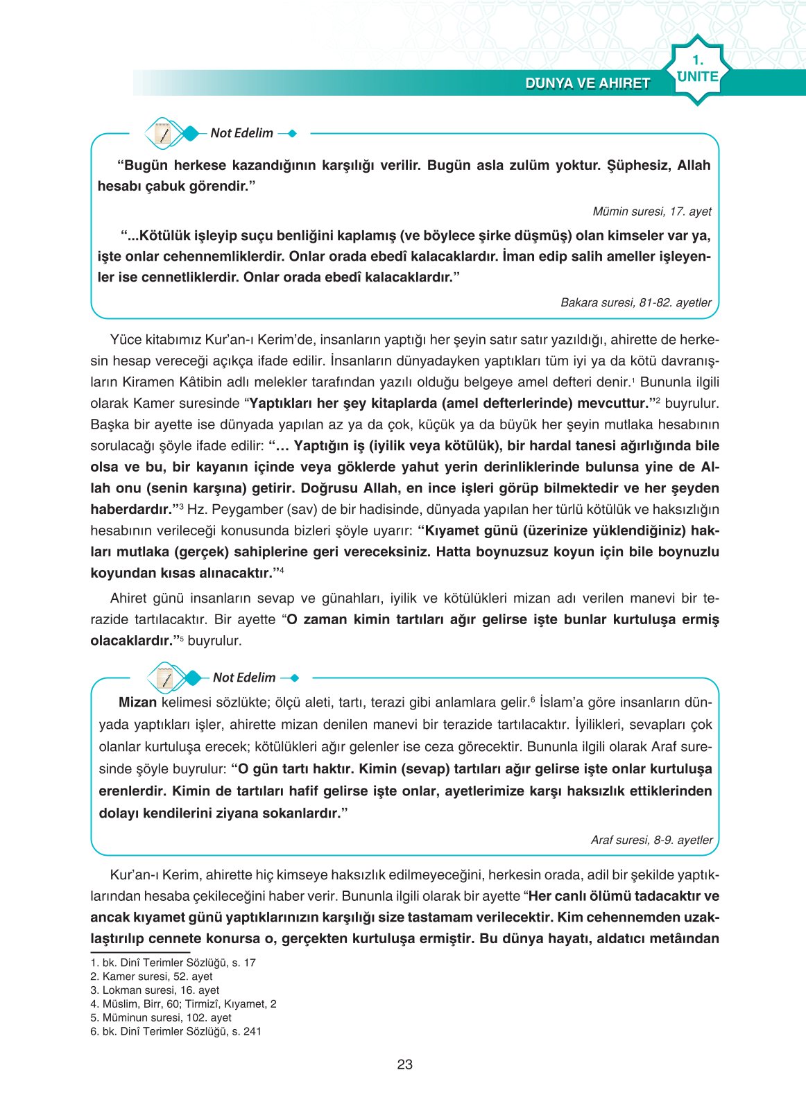 11. Sınıf Sdr İpekyolu Yayıncılık Din Kültürü Ve Ahlak Bilgisi Ders Kitabı Sayfa 23 Cevapları