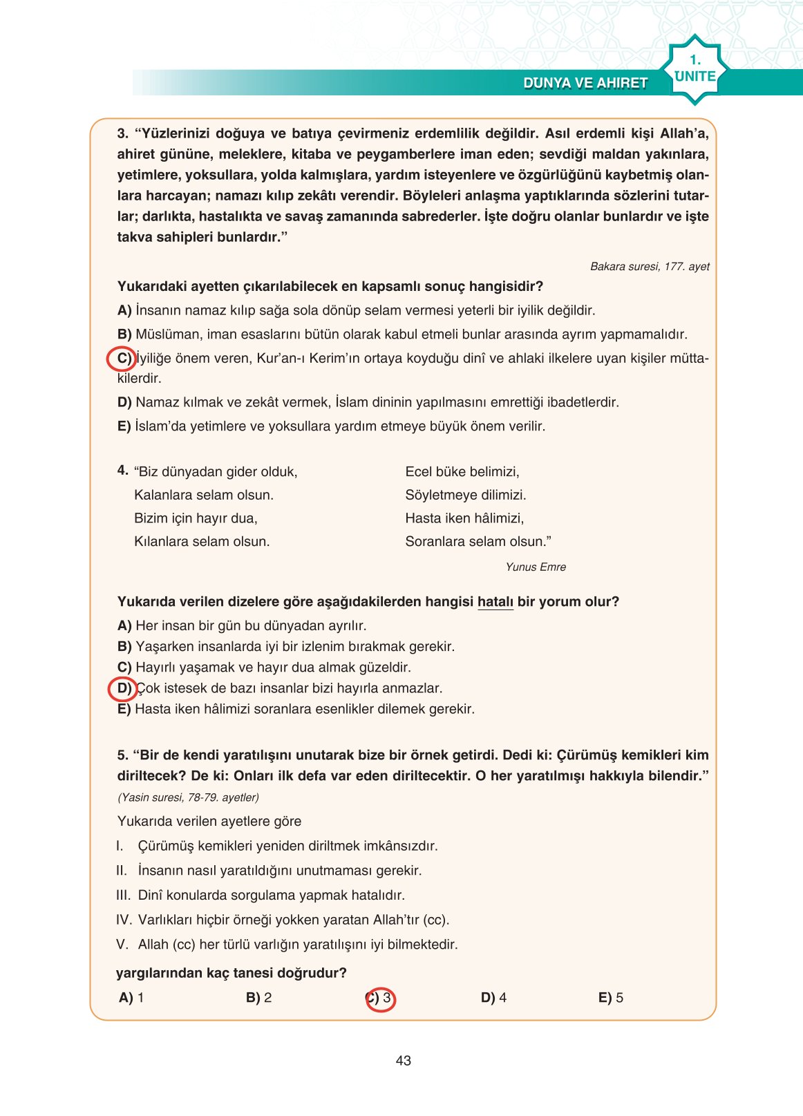 11. Sınıf Sdr İpekyolu Yayıncılık Din Kültürü Ve Ahlak Bilgisi Ders Kitabı Sayfa 43 Cevapları 11. Sınıf Sdr İpekyolu Yayıncılık Din Kültürü Ve Ahlak Bilgisi Ders Kitabı Sayfa 43 Cevapları