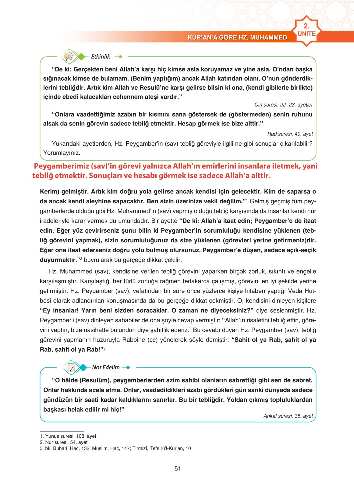 11. Sınıf Sdr İpekyolu Yayıncılık Din Kültürü Ve Ahlak Bilgisi Ders Kitabı Sayfa 51 Cevapları