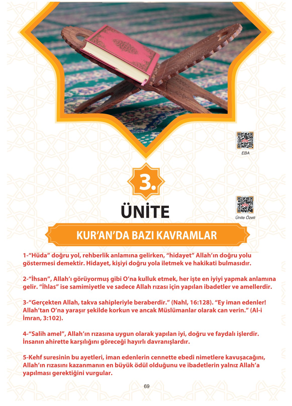 11. Sınıf Sdr İpekyolu Yayıncılık Din Kültürü Ve Ahlak Bilgisi Ders Kitabı Sayfa 69 Cevapları