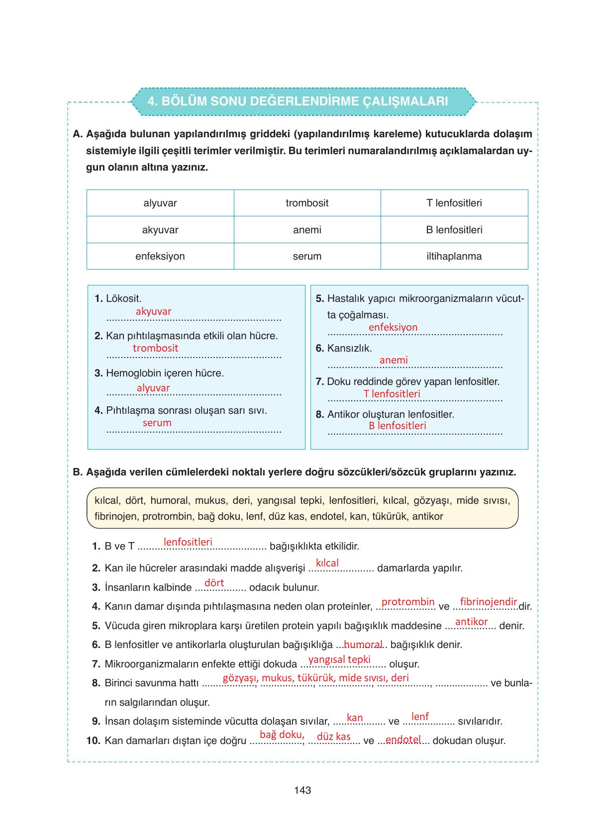 11. Sınıf Tutku Yayıncılık Biyoloji Ders Kitabı Sayfa 143 Cevapları 11. Sınıf Tutku Yayıncılık Biyoloji Ders Kitabı Sayfa 143 Cevapları