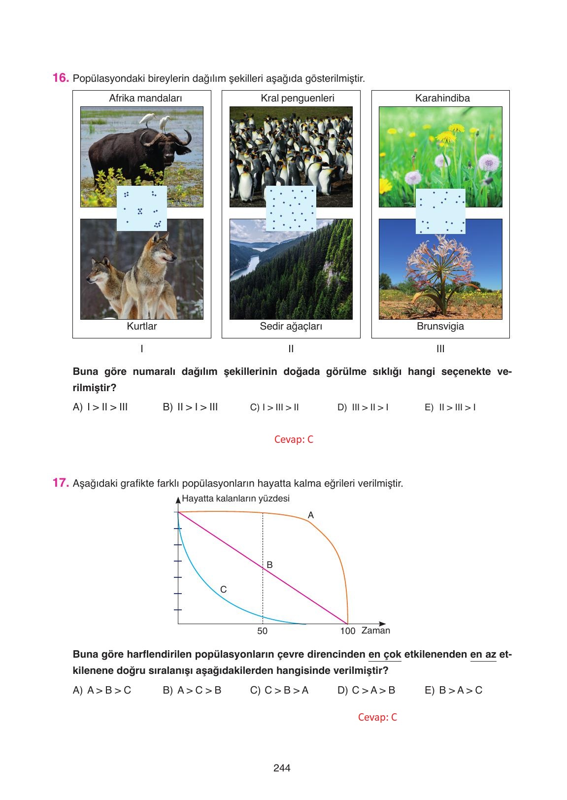 11. Sınıf Tutku Yayıncılık Biyoloji Ders Kitabı Sayfa 244 Cevapları
