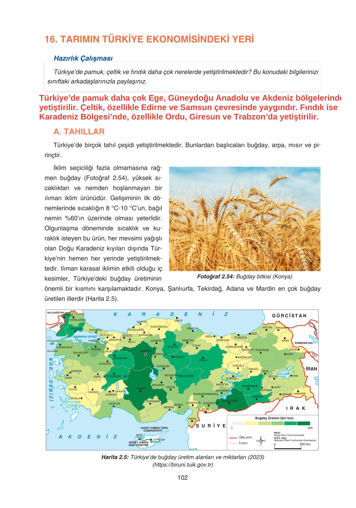 11. Sınıf Yıldırım Yayınları Coğrafya Ders Kitabı Sayfa 102 Cevapları
