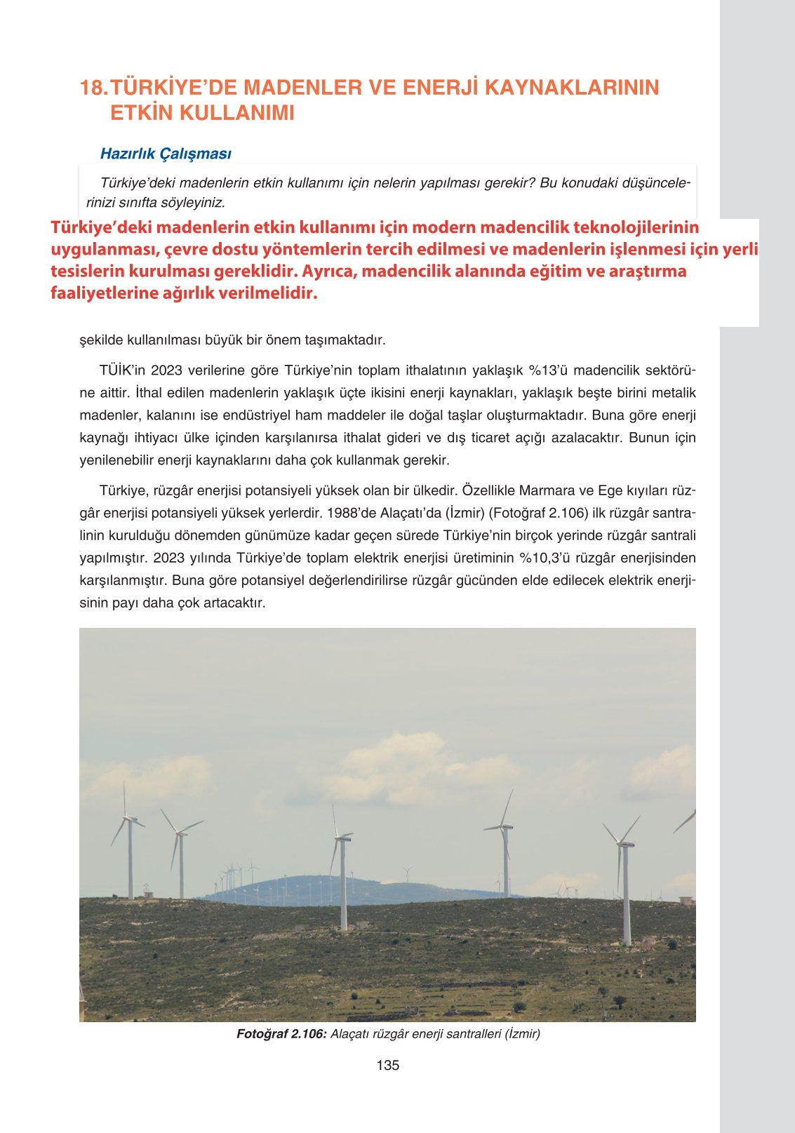 11. Sınıf Yıldırım Yayınları Coğrafya Ders Kitabı Sayfa 135 Cevapları