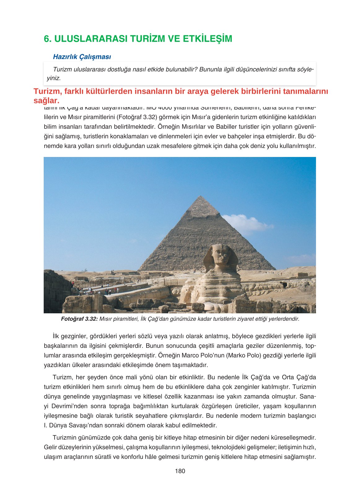 11. Sınıf Yıldırım Yayınları Coğrafya Ders Kitabı Sayfa 180 Cevapları