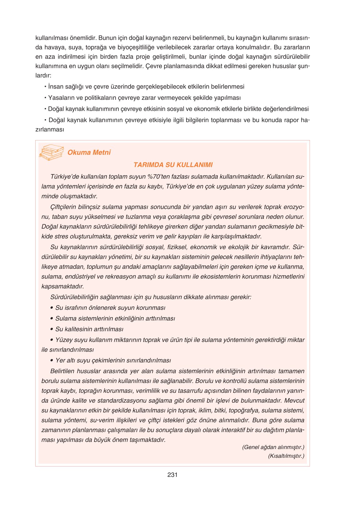 11. Sınıf Yıldırım Yayınları Coğrafya Ders Kitabı Sayfa 231 Cevapları