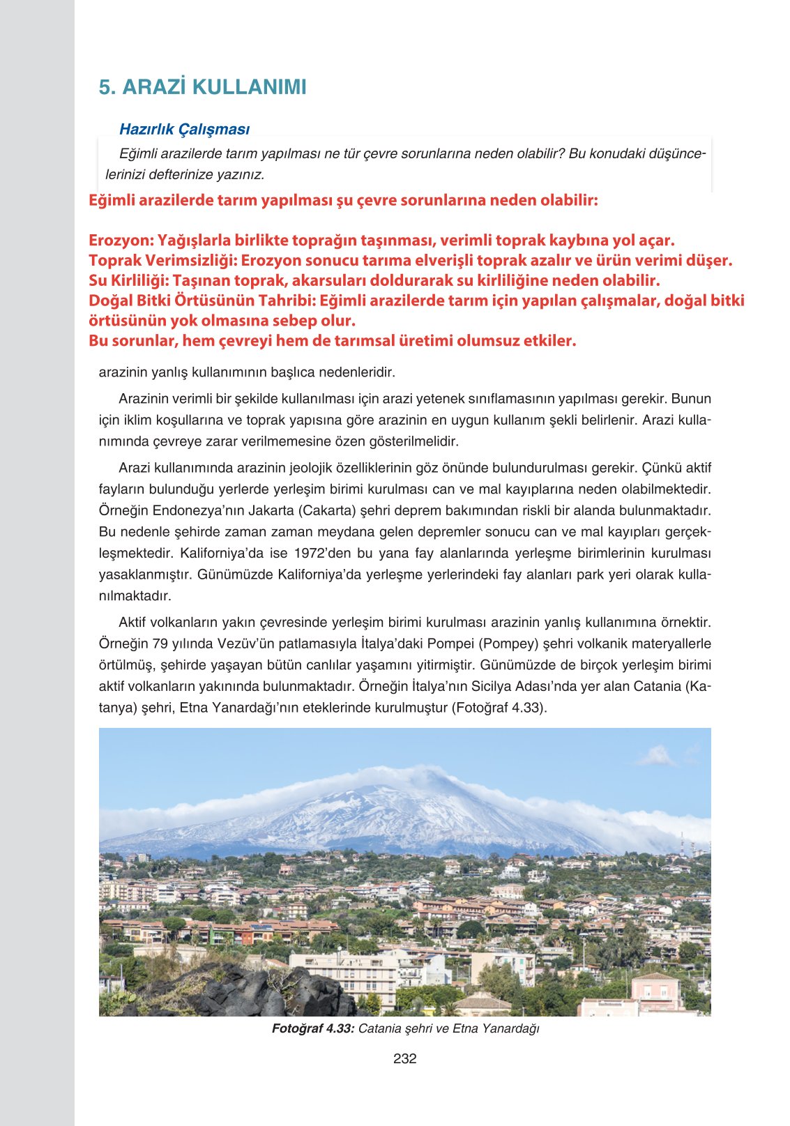 11. Sınıf Yıldırım Yayınları Coğrafya Ders Kitabı Sayfa 232 Cevapları