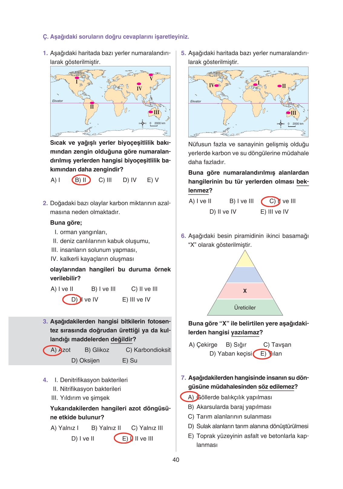 11. Sınıf Yıldırım Yayınları Coğrafya Ders Kitabı Sayfa 40 Cevapları