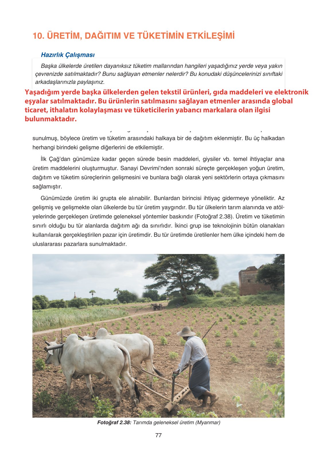 11. Sınıf Yıldırım Yayınları Coğrafya Ders Kitabı Sayfa 77 Cevapları