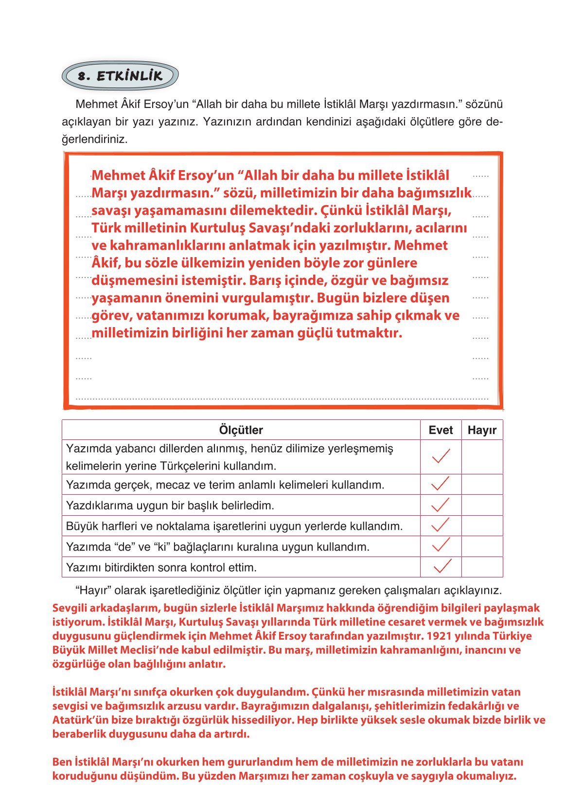 4. Sınıf Ada Yayıncılık Türkçe Ders Kitabı Sayfa 138 Cevapları