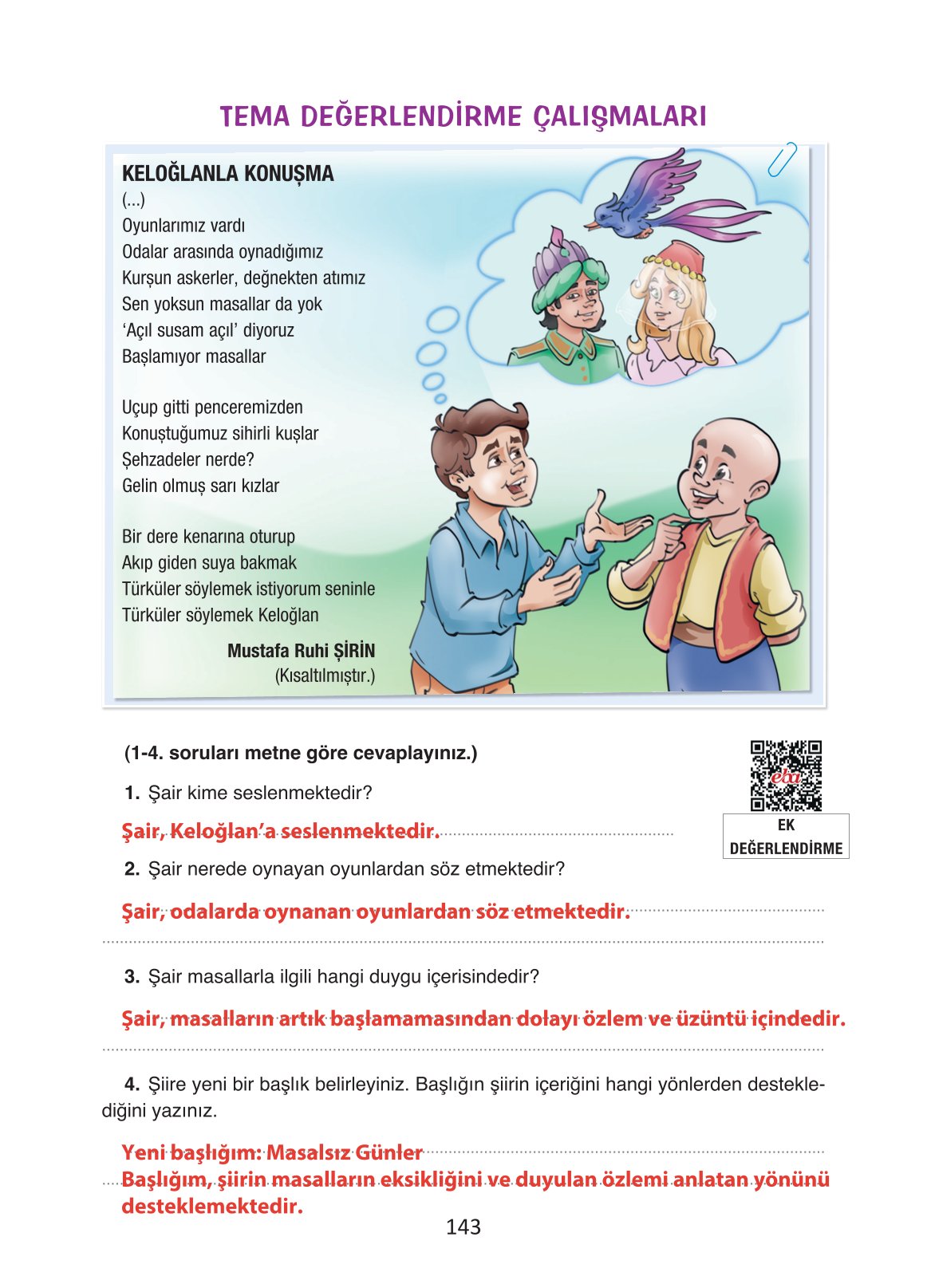 4. Sınıf Ada Yayıncılık Türkçe Ders Kitabı Sayfa 143 Cevapları