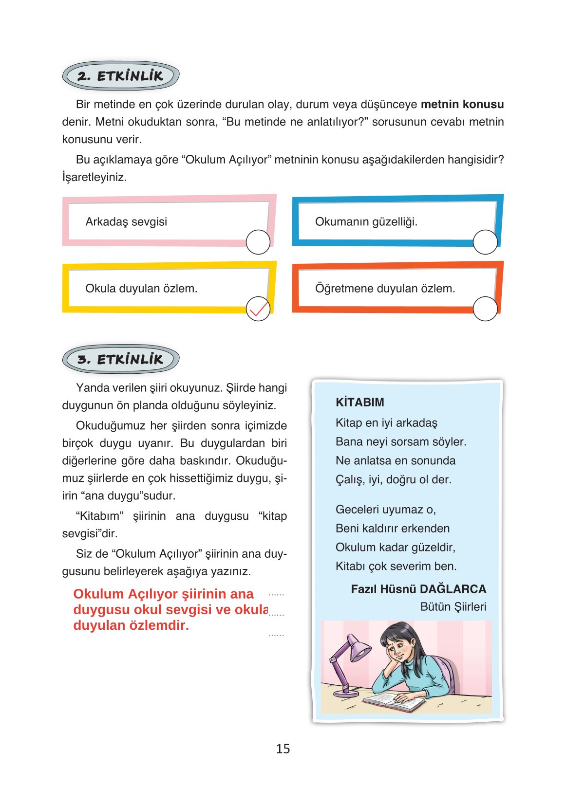 4. Sınıf Ada Yayıncılık Türkçe Ders Kitabı Sayfa 15 Cevapları