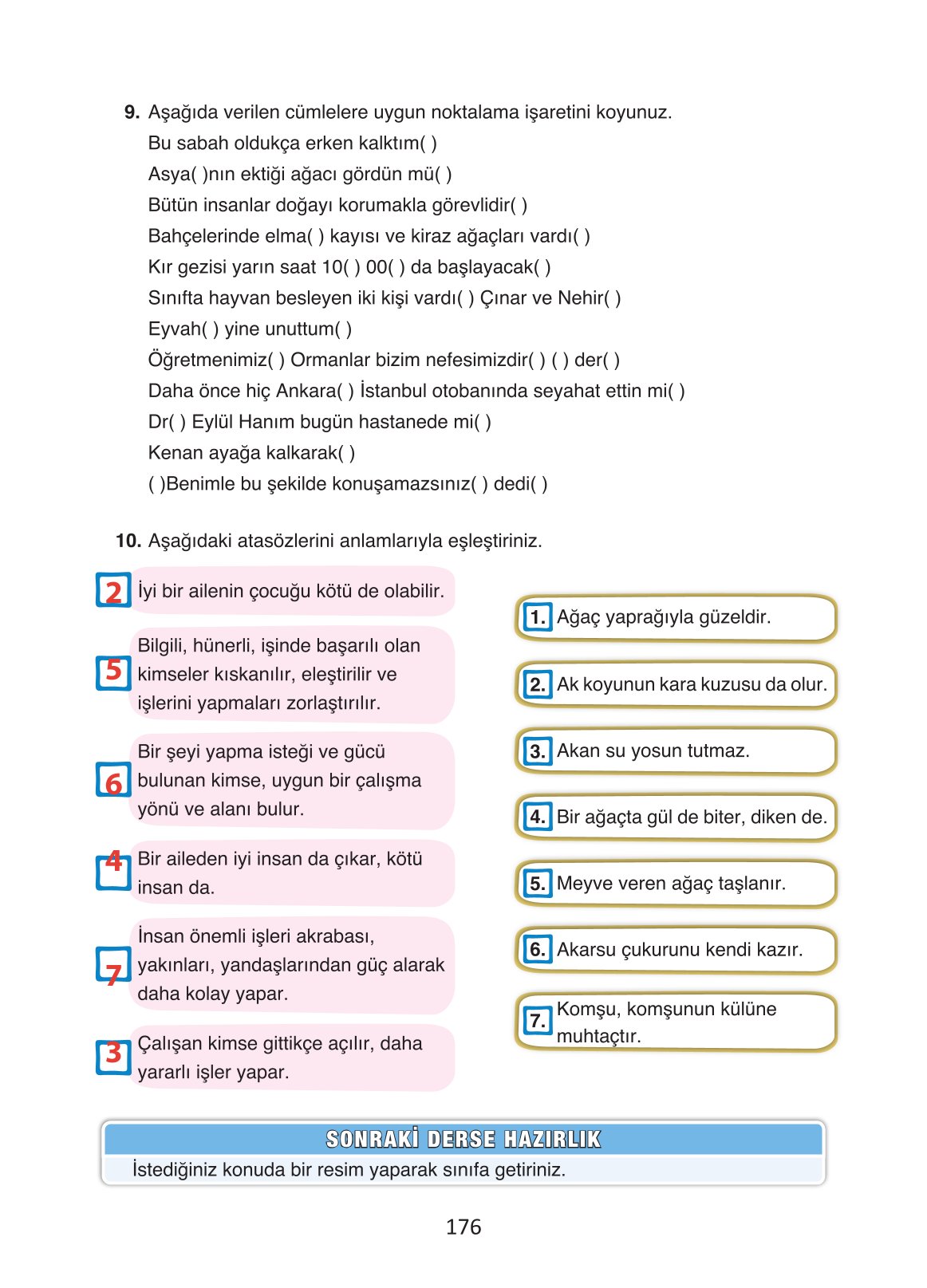 4. Sınıf Ada Yayıncılık Türkçe Ders Kitabı Sayfa 176 Cevapları