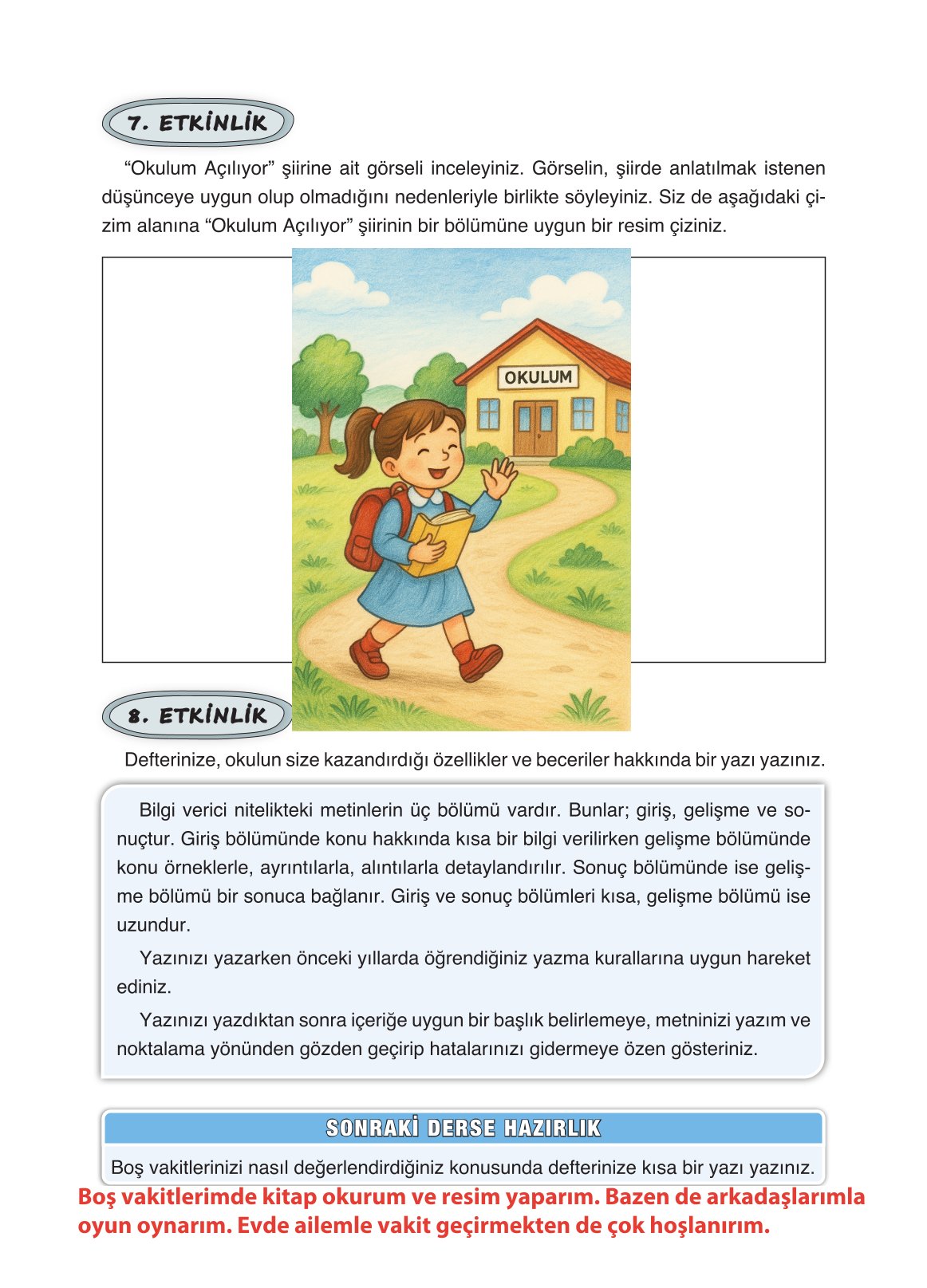 4. Sınıf Ada Yayıncılık Türkçe Ders Kitabı Sayfa 18 Cevapları