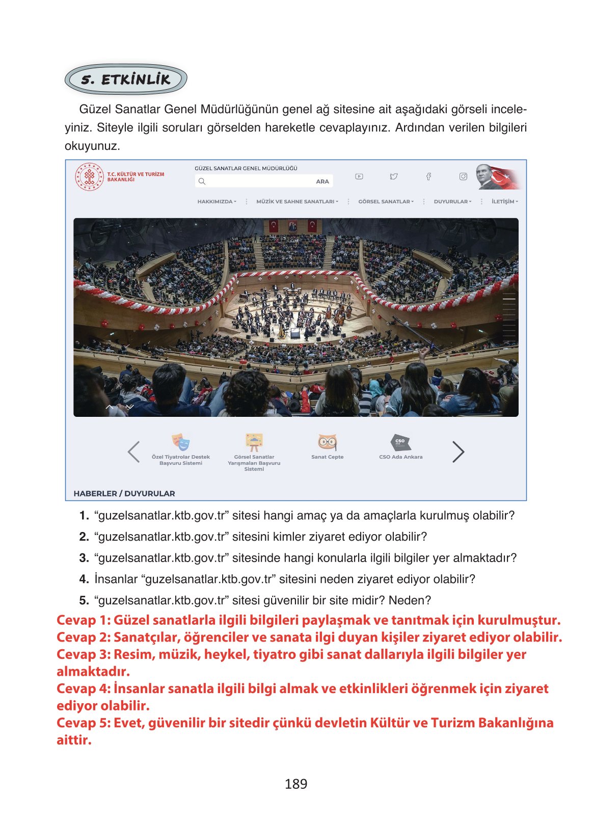 4. Sınıf Ada Yayıncılık Türkçe Ders Kitabı Sayfa 189 Cevapları 4. Sınıf Ada Yayıncılık Türkçe Ders Kitabı Sayfa 189 Cevapları