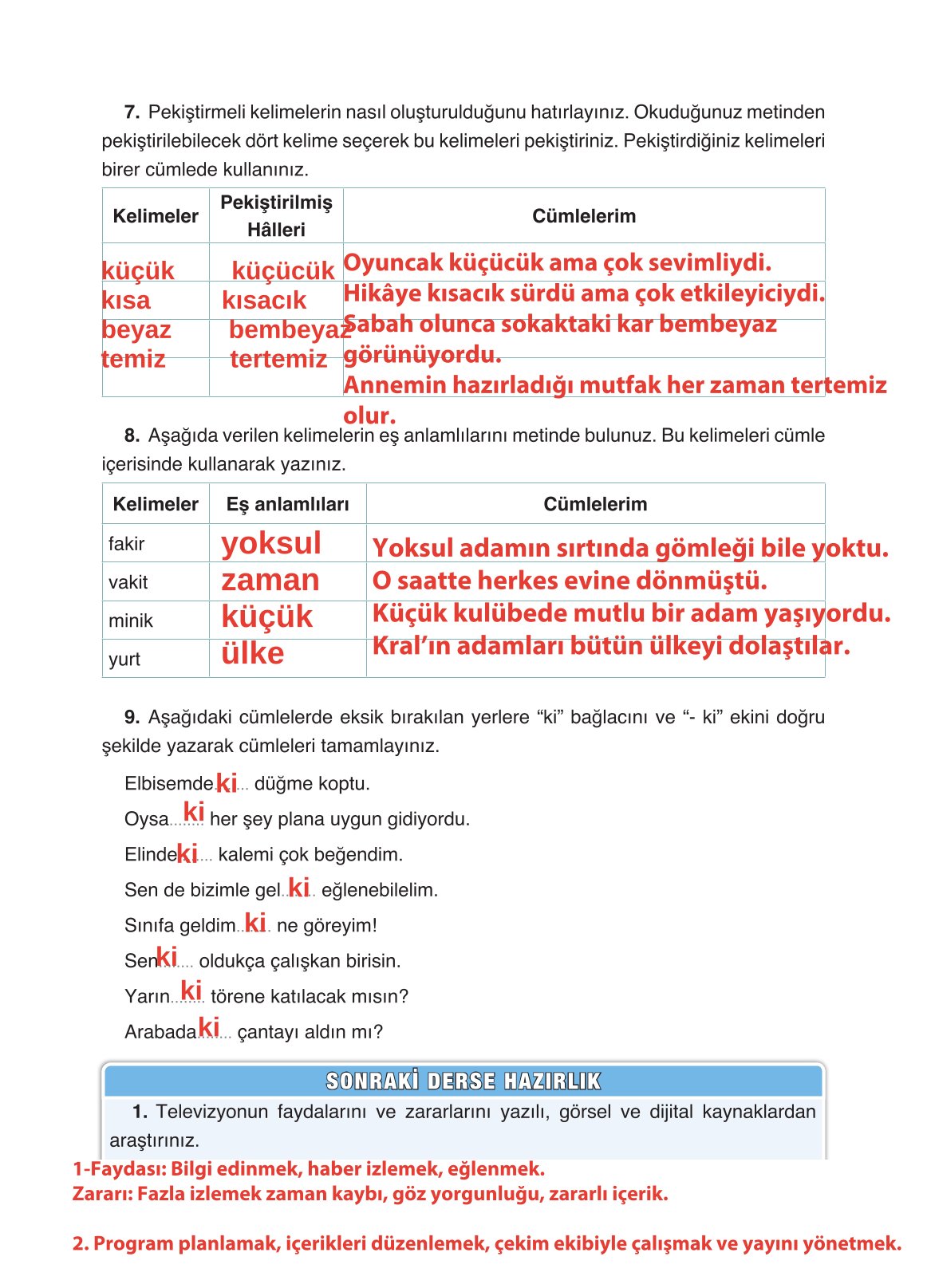 4. Sınıf Ada Yayıncılık Türkçe Ders Kitabı Sayfa 233 Cevapları