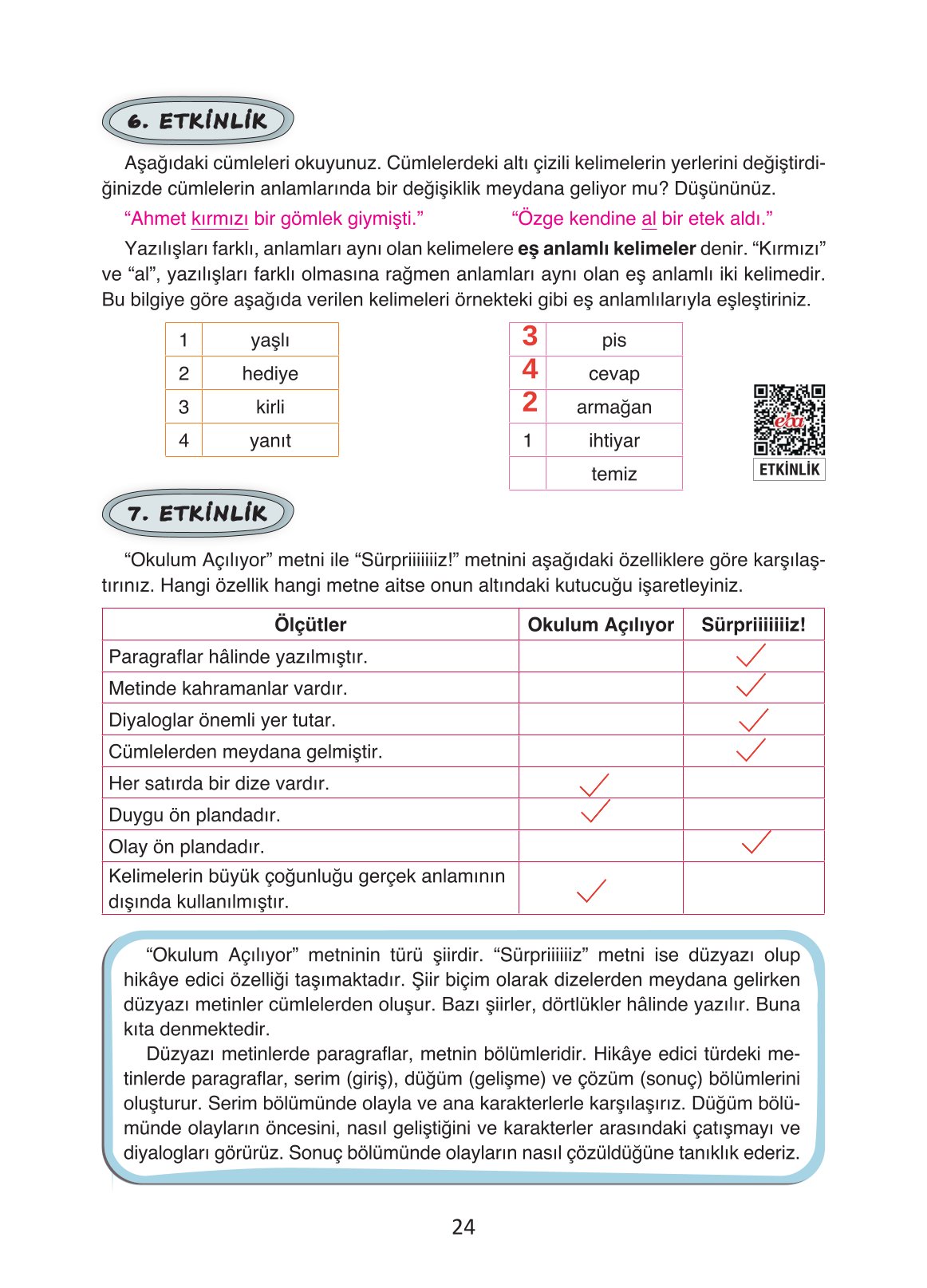 4. Sınıf Ada Yayıncılık Türkçe Ders Kitabı Sayfa 24 Cevapları 4. Sınıf Ada Yayıncılık Türkçe Ders Kitabı Sayfa 24 Cevapları