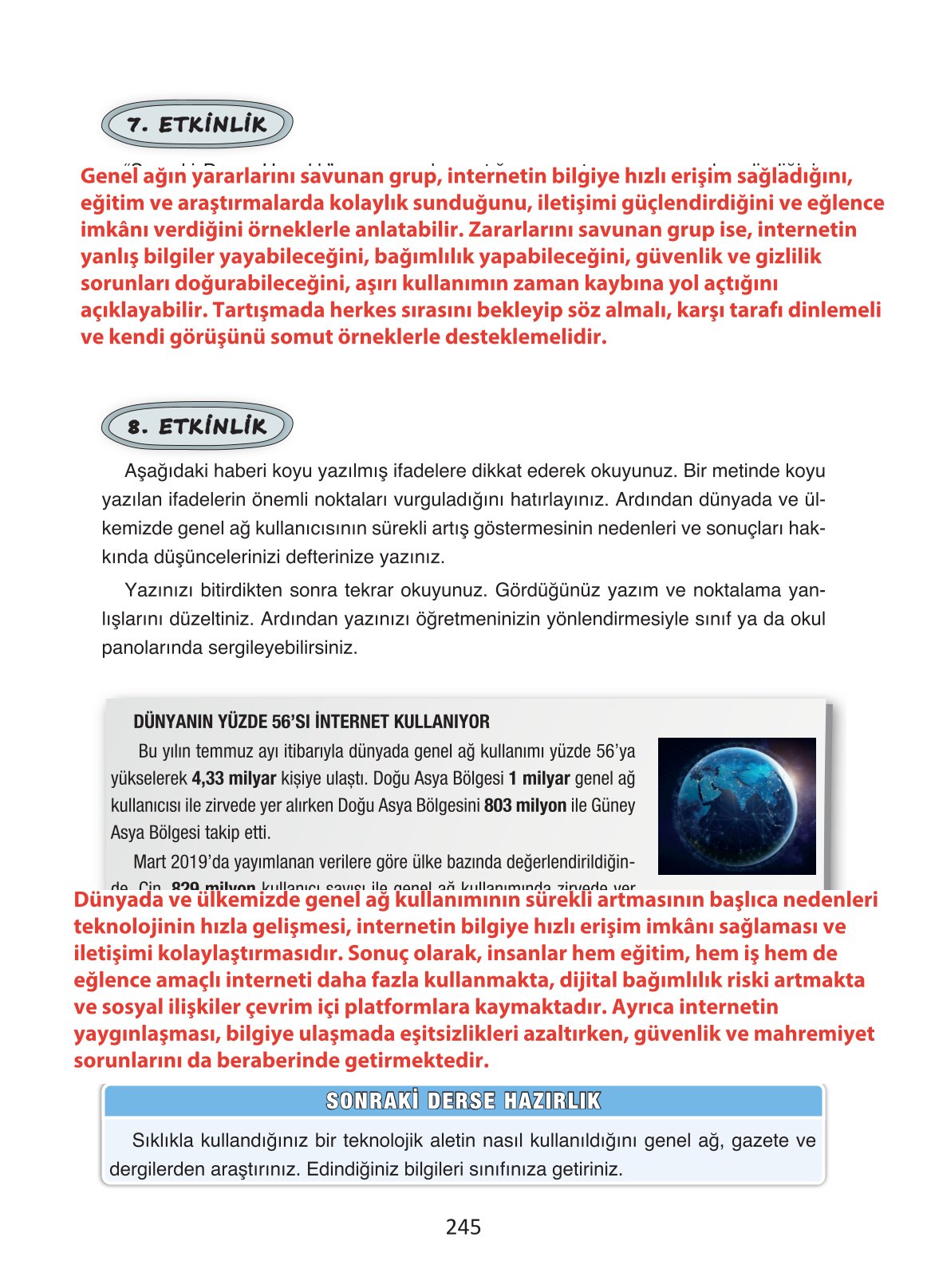 4. Sınıf Ada Yayıncılık Türkçe Ders Kitabı Sayfa 245 Cevapları
