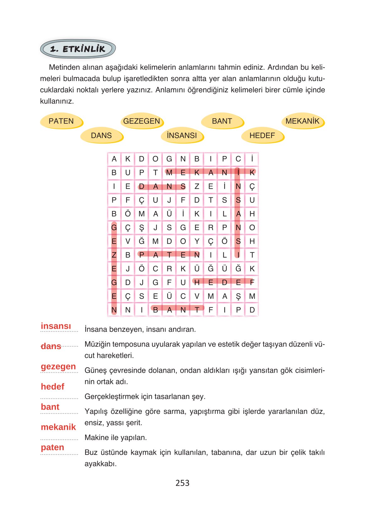 4. Sınıf Ada Yayıncılık Türkçe Ders Kitabı Sayfa 253 Cevapları