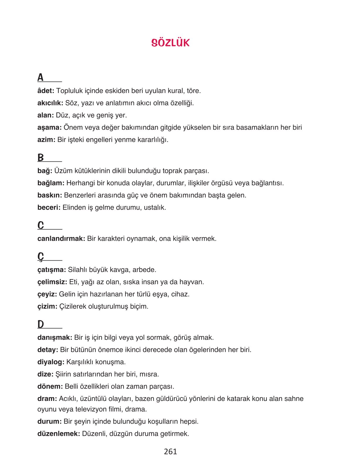 4. Sınıf Ada Yayıncılık Türkçe Ders Kitabı Sayfa 261 Cevapları